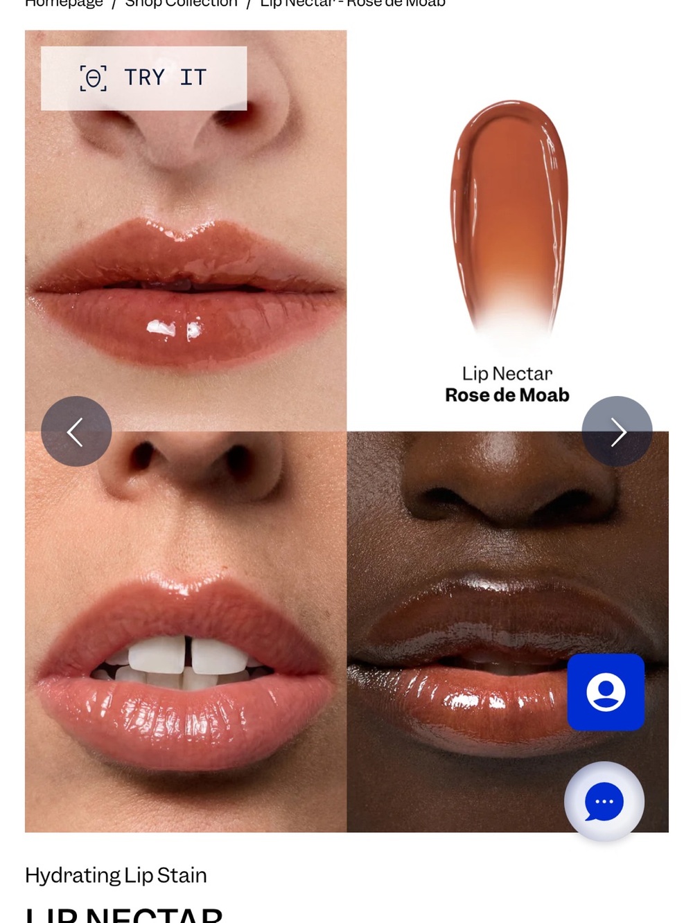 Violette_FR Lip Nectar Hydrating Lip Stain rose de Moab new no box. - Picture 2 of 4